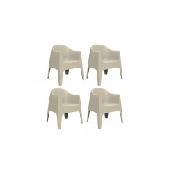 Set de 4 chaises d'extérieur avec accoudoirs - Collection SOLID-Vondom