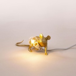 Lampe souris gold-marque SELETTI-Mouse lamp